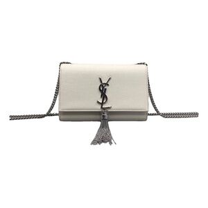 Yves Saint Laurent Cream Crossbody with Silver Tassel